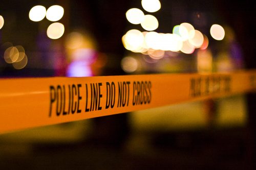 police line in violent crime